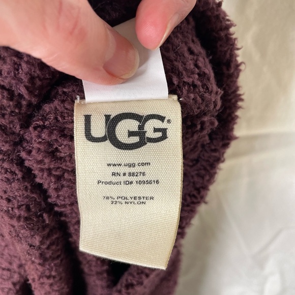 UGG KYLEIGH Womens Deep Port Purple Fluffy Cozy Knit Pants Large - Picture 7 of 8